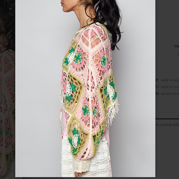 POL “ Maureen “ POL Crochet Top in Various Weave Knit Patterns with Fringe SR37 - Picture 3 of 7